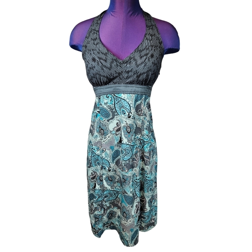 Athleta Grenadine Pack Everywhere V-Neck Smocked Back Halter Dress Size 4 E7